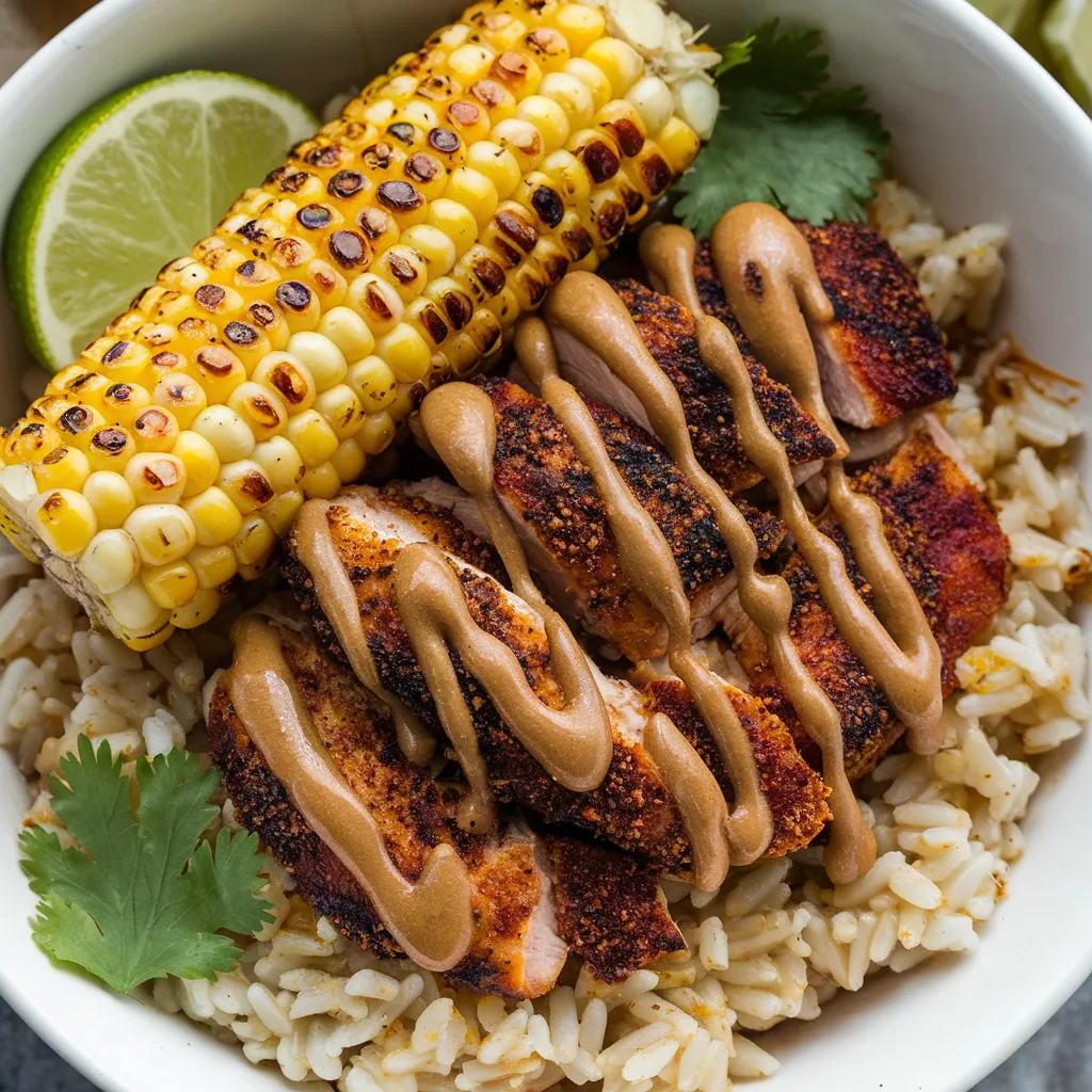 Street Corn Chicken Rice Bowl